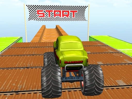 Captura de pantalla del juego Monster truck stunts mega ramps - action - Juego gratuito en línea