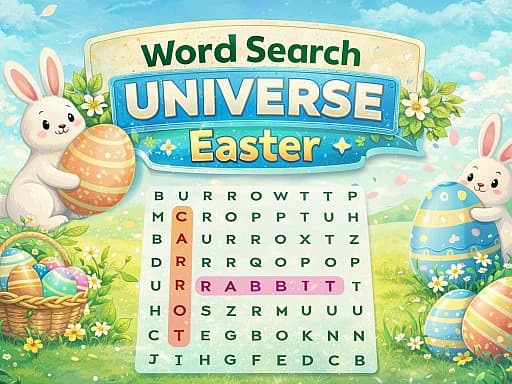 Word Search Universe Easter game screenshot - puzzles - Free online game