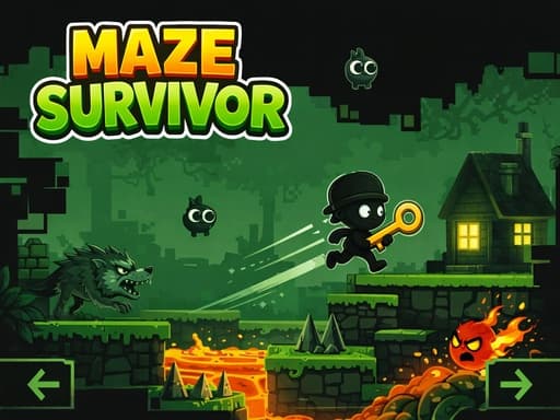 Captura de pantalla del juego Maze Survivor Platform Adventure Game - arcade - Juego gratuito en línea