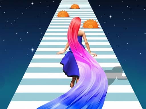 Captura de pantalla del juego Long Hair Rush Challenge - girls - Juego gratuito en línea